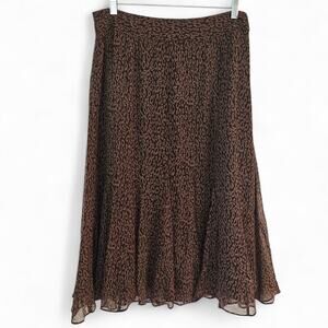 Charter Club Womens Silk Animal Print Midi Skirt Sz 10 Gypsy Fairy Whimsygoth